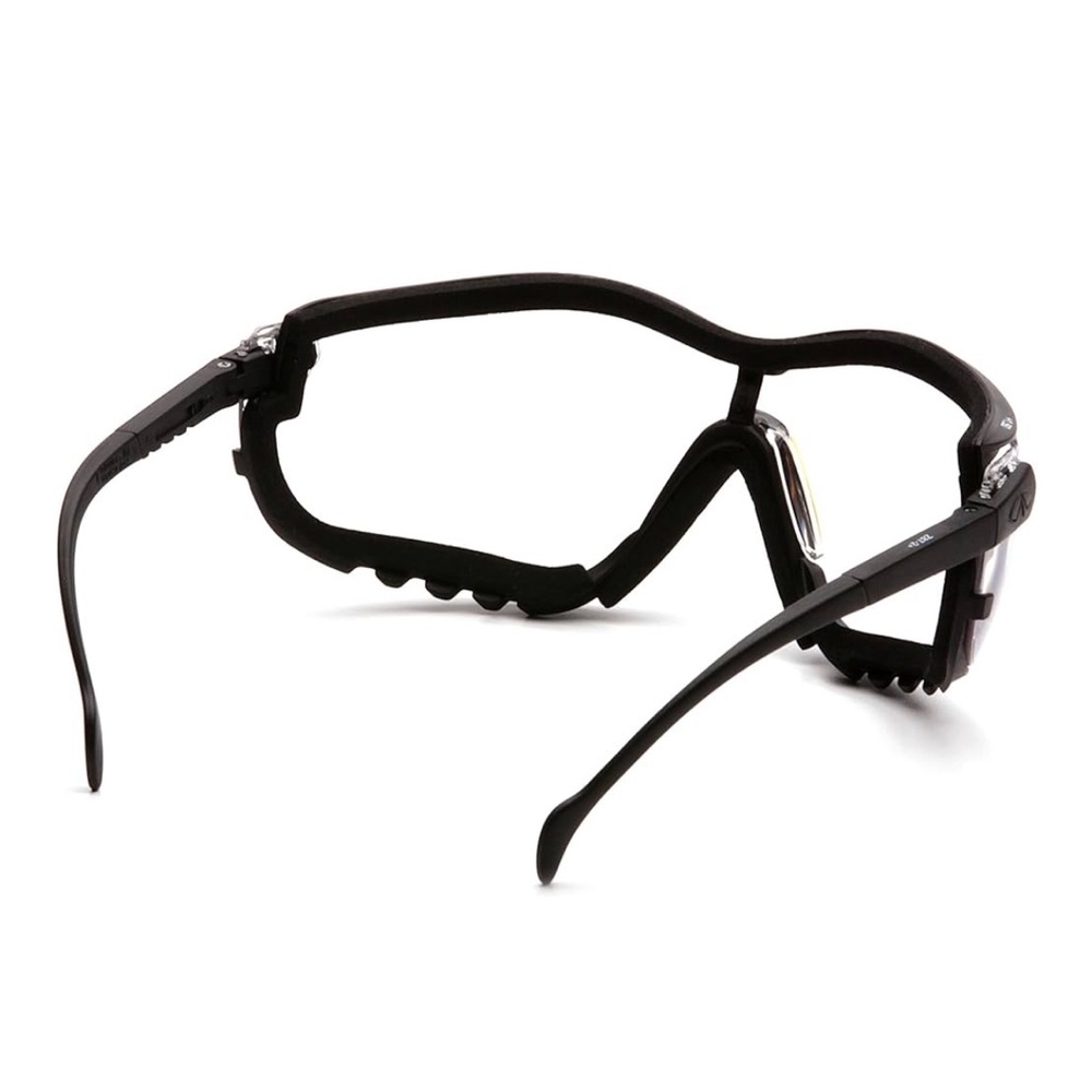 Black and Gray Wraparound Protective Glasses with Anti-Fog Lenses - Picture 2 of 7